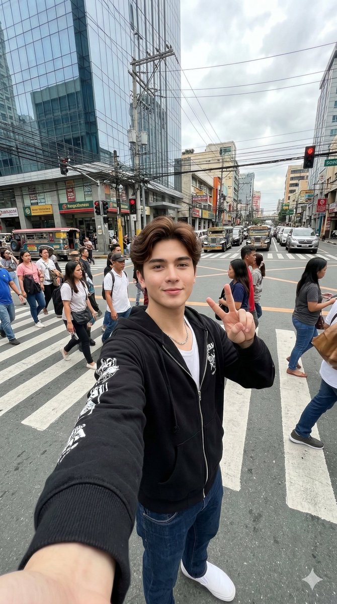 Urban Streetwear Wide-Angle Group Selfie — example 2