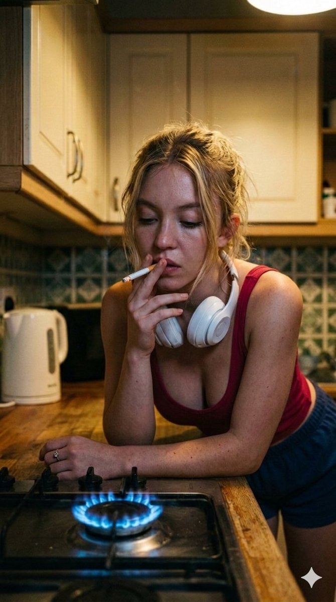 Moody Cinematic Portraits in a Kitchen with Neon Gas Stove Glow (4.4) — example 2