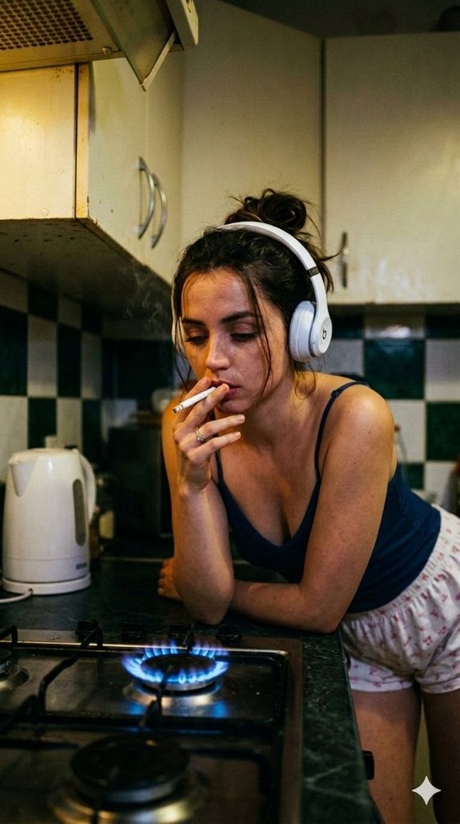 Moody Cinematic Portraits in a Kitchen with Neon Gas Stove Glow (4.4) — example 3