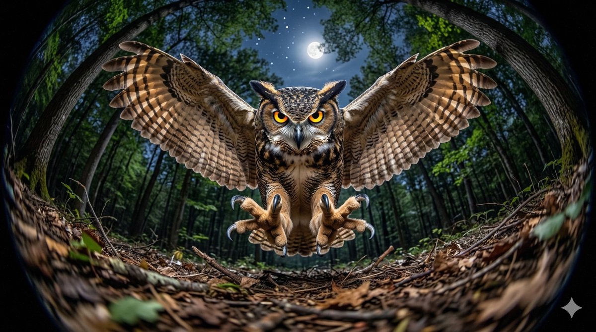 Fisheye Perspective of a Mouse and Owl — example 1