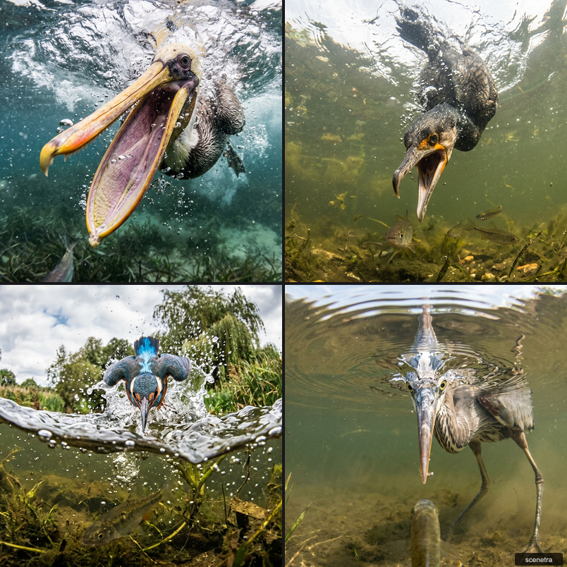 Fisheye Perspective of a Fish and Seagull — example 1