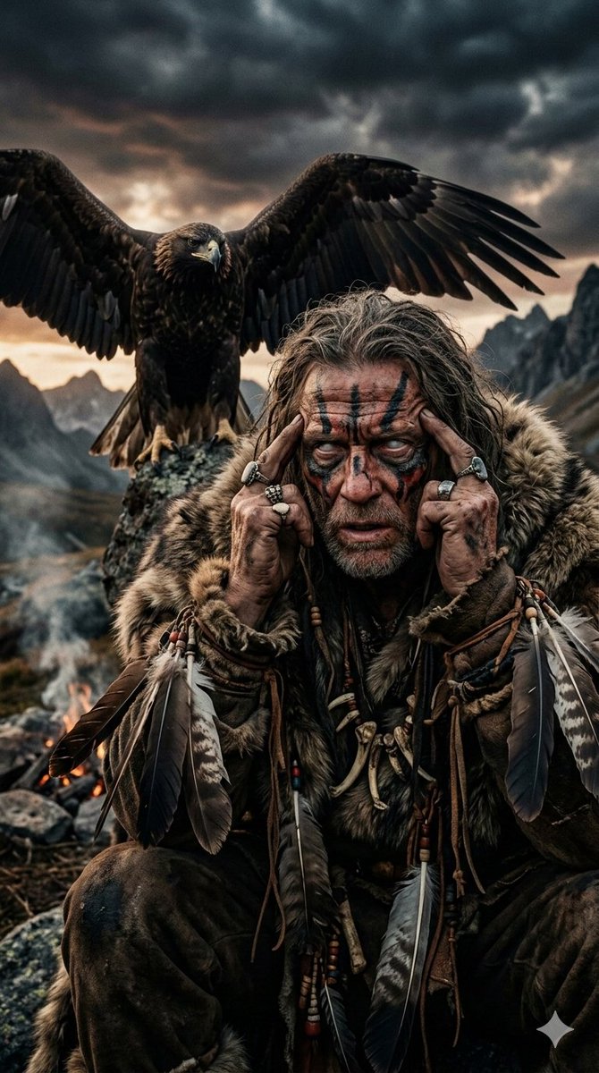 Prehistoric Shaman Bonded with Eagle Spirit — example 1