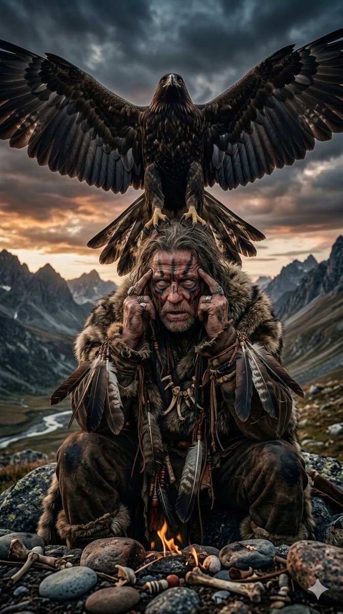 Prehistoric Shaman Bonded with Eagle Spirit — example 2