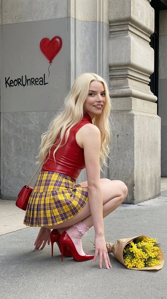 Ultra-Photorealistic Anya Taylor-Joy Street Editorial Prompt — example 1