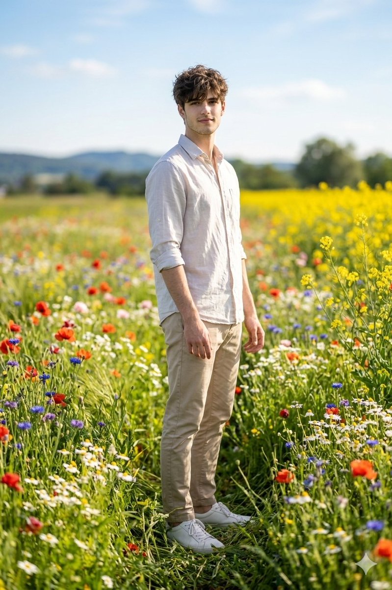 Spring Flower Field Portrait Prompt for Google Gemini Nano Banana Pro