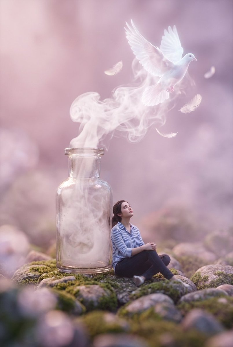 Surreal Macro Masterpiece with Miniature Figure — example 1