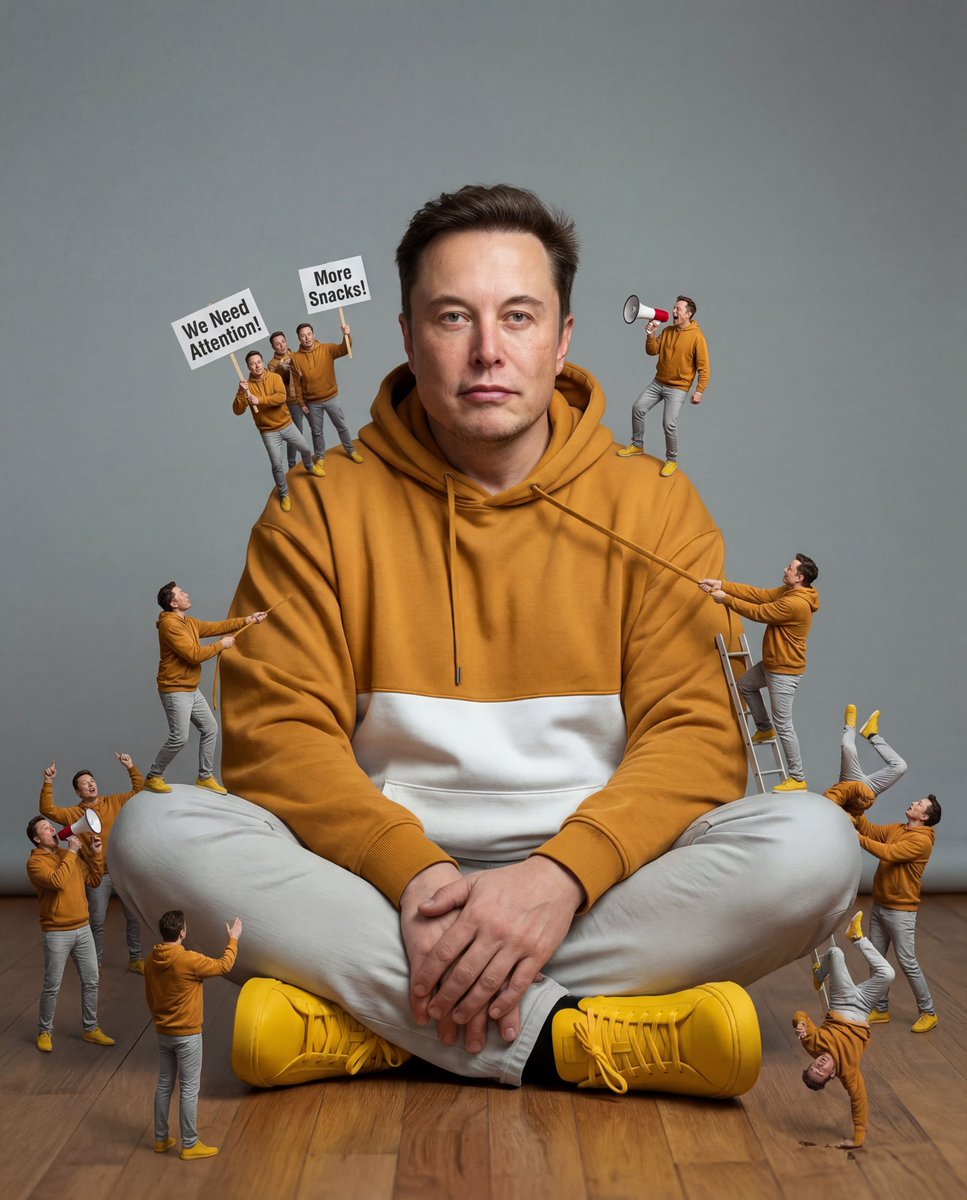 Surreal Comedy Portrait with Miniatures — example 1