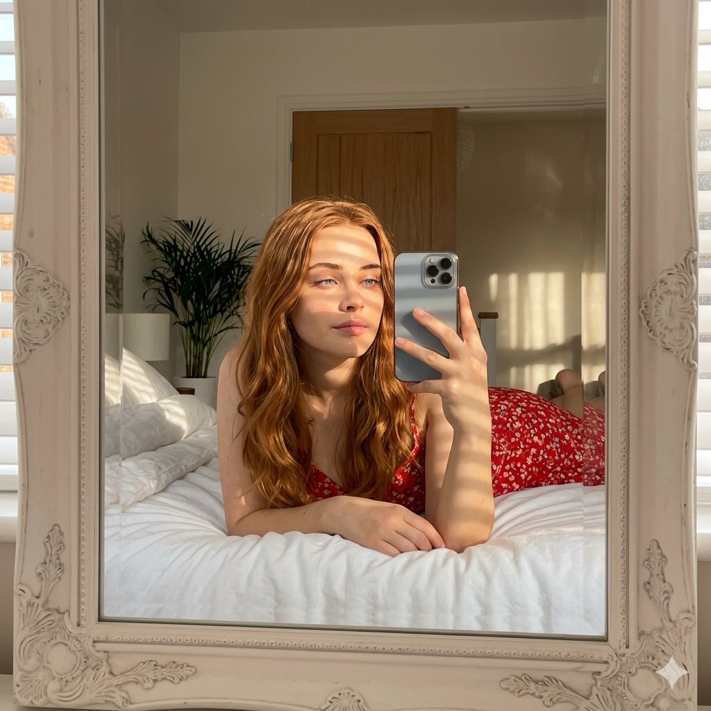 Aesthetic Mirror Selfie Prompt for Gemini Nano Banana Pro — example 2