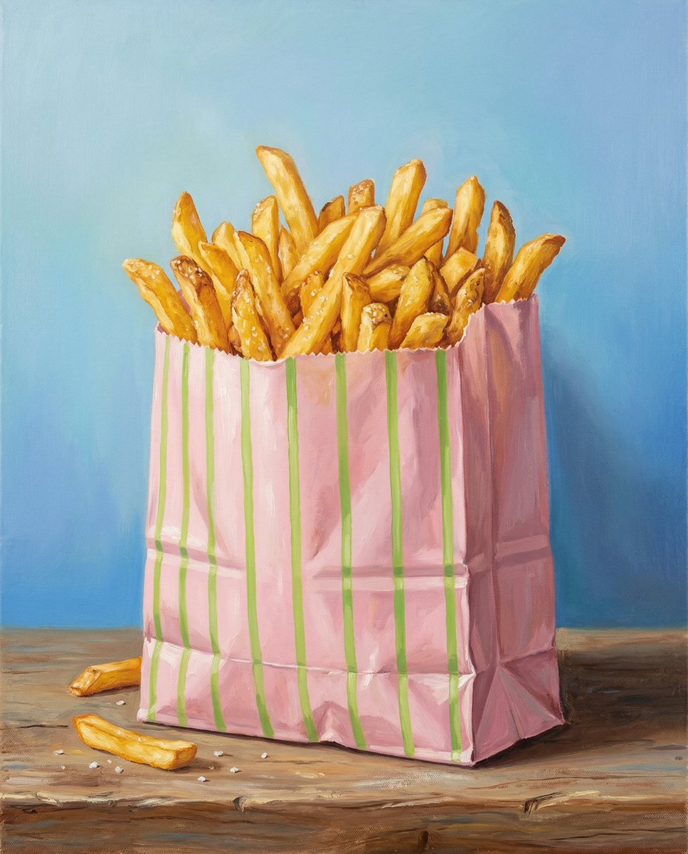 Hand-Painted Still Life of French Fries — example 1