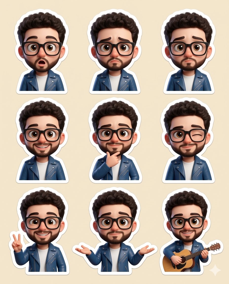 Chibi sticker set prompt for Nano Banana Pro — example 1