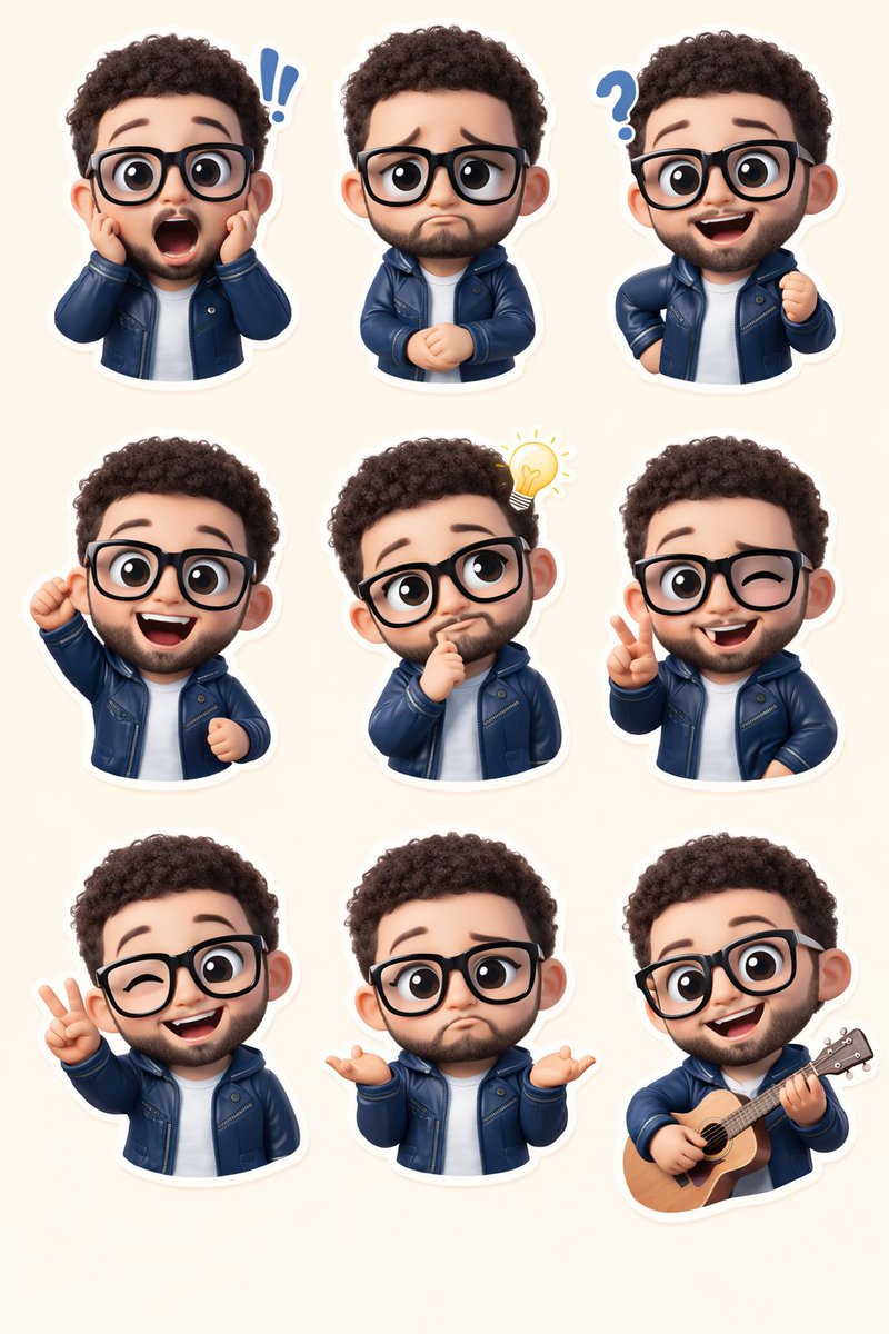 Chibi sticker set prompt for Nano Banana Pro — example 2