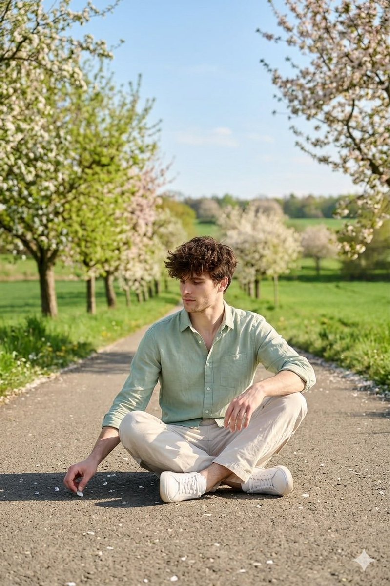 Cinematic Photograph of Man on Countryside Road — example 2