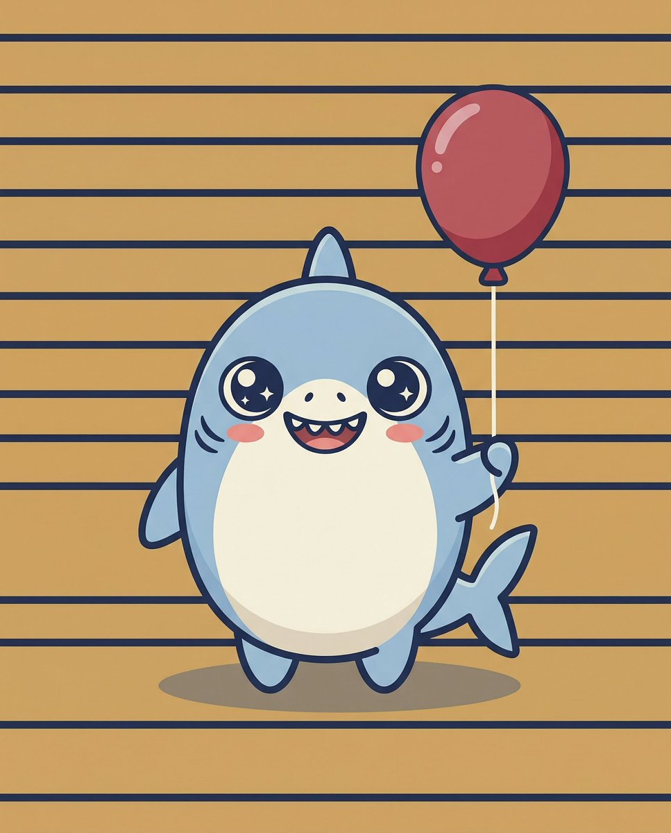 Kawaii Great White Shark Vector Prompt — example 1