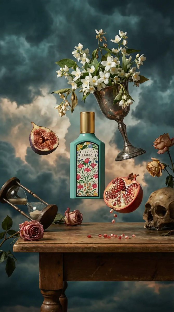 Surreal Baroque Still Life Perfume Ad Prompt — example 2