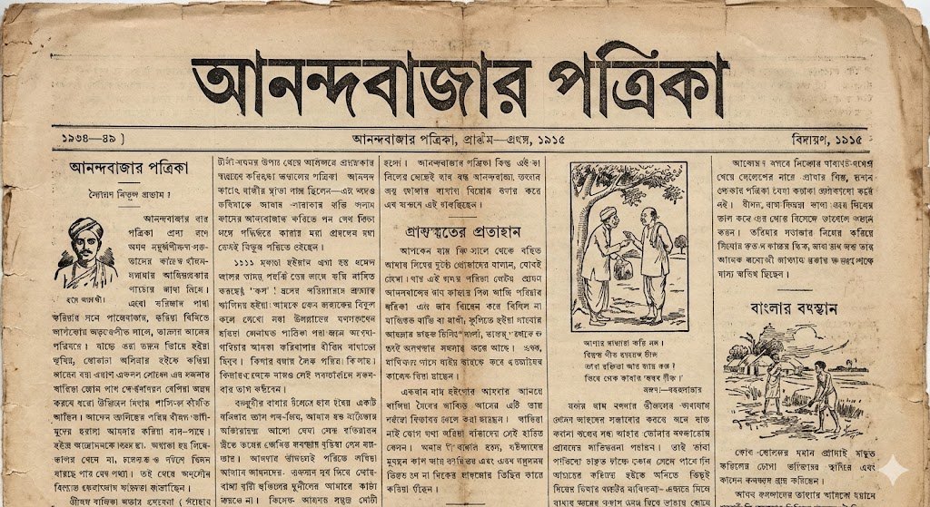1915 Bengali newspaper page reconstruction — example 1