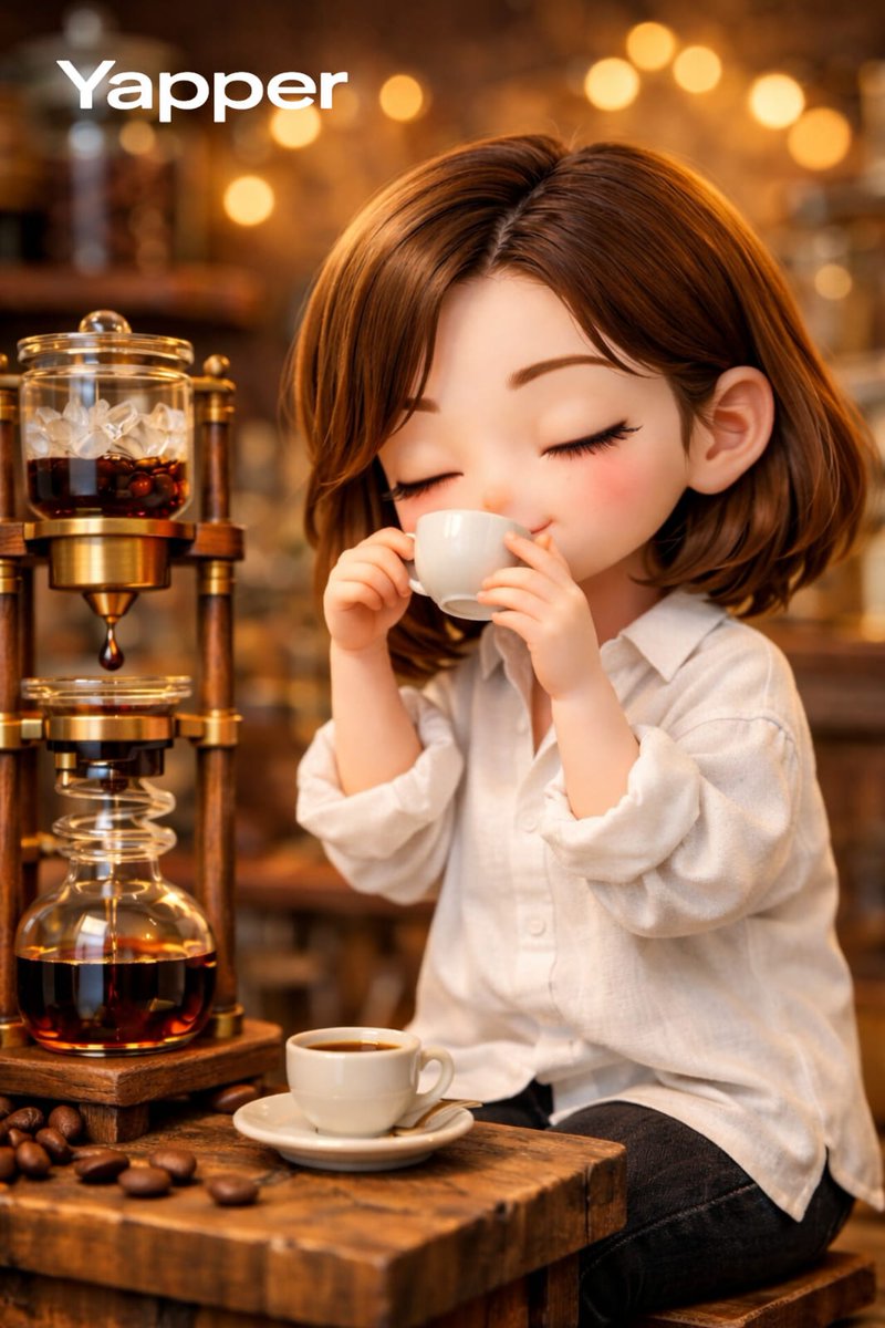 Miniature Coffee Shop Diorama with Chibi Girl — example 2