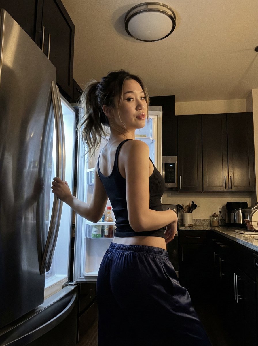 Late Night iPhone Candid in Kitchen