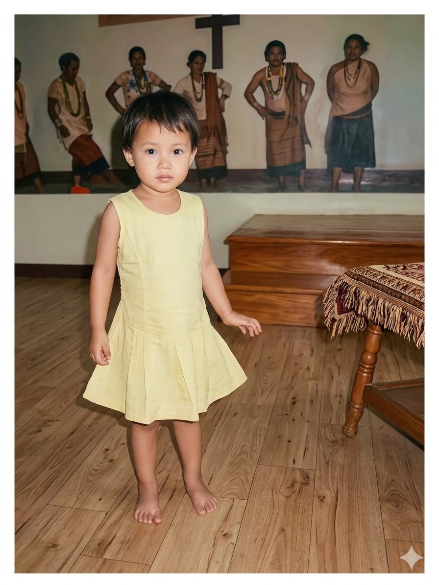 Vintage Photo Restoration of East Asian Girl — example 2