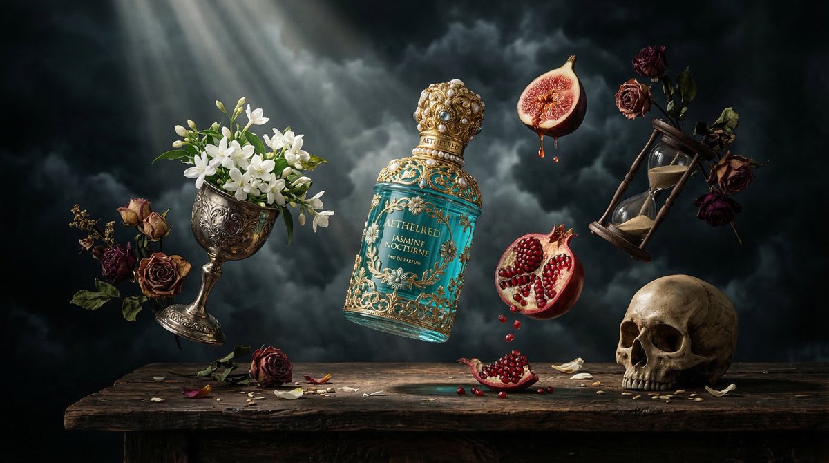 Surreal Baroque Perfume Ad Prompt — example 3