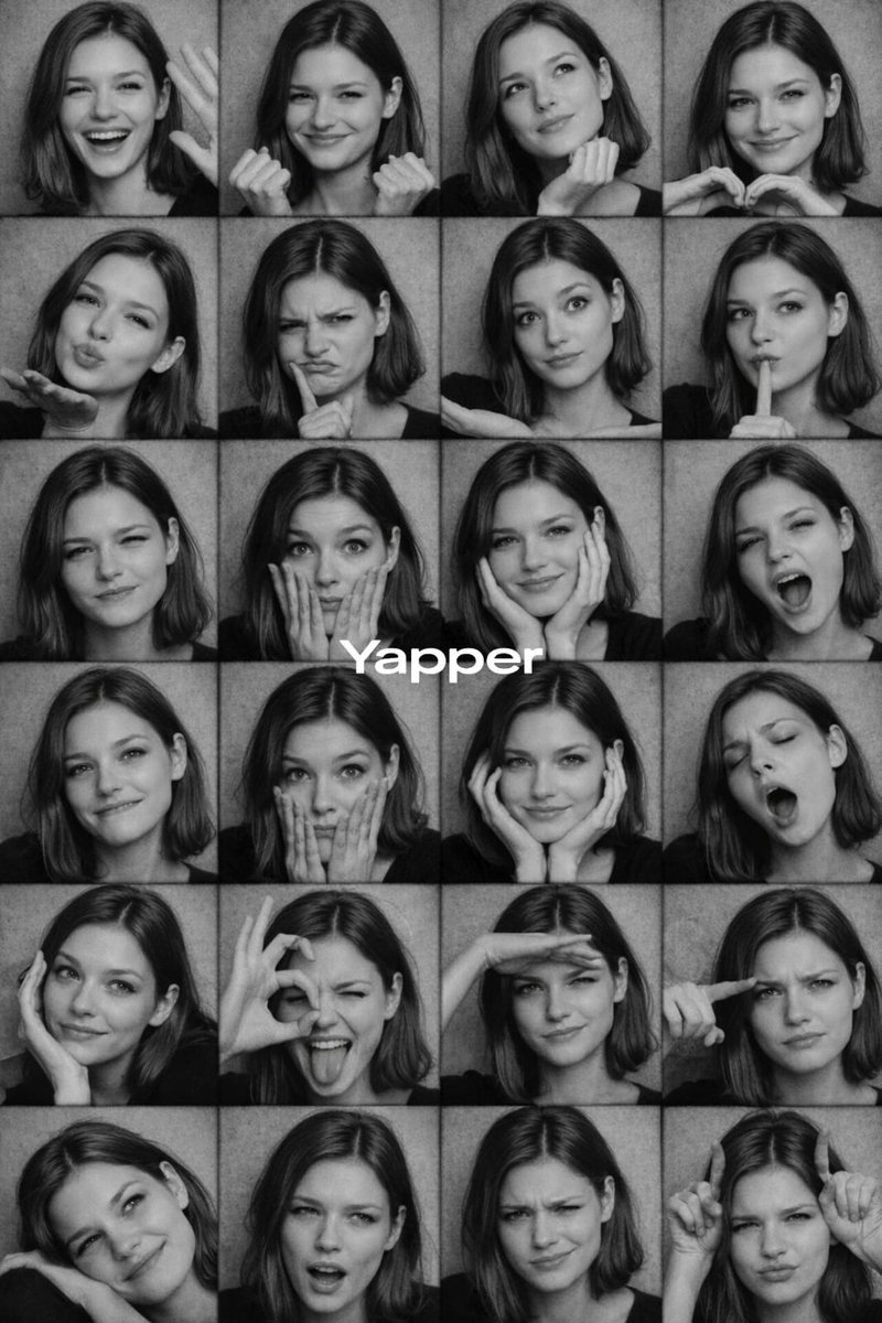 Black and White Photobooth Expression Grid Prompt