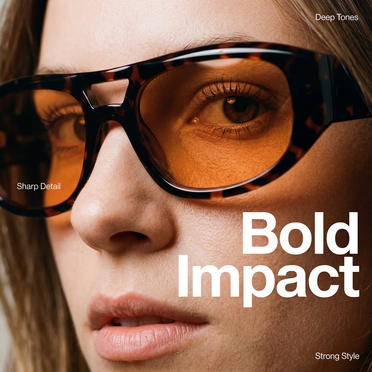 High-Fashion Eyewear Editorial Close-Up Prompt — example 1