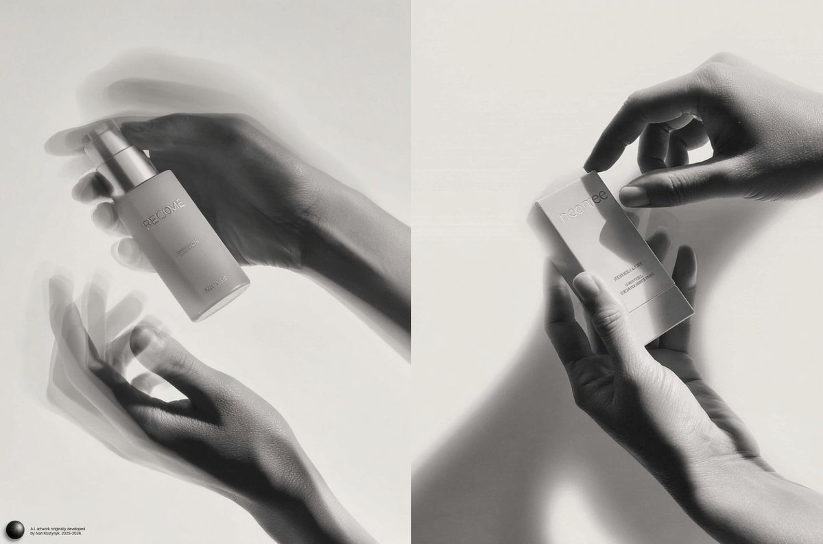 Monochrome Kinetic Product Photography Prompt — example 1