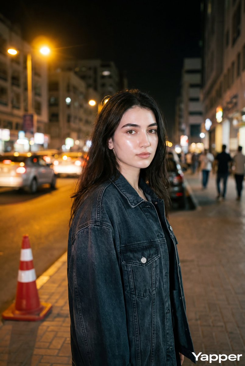 Night Street Portrait with Flash Prompt — example 1
