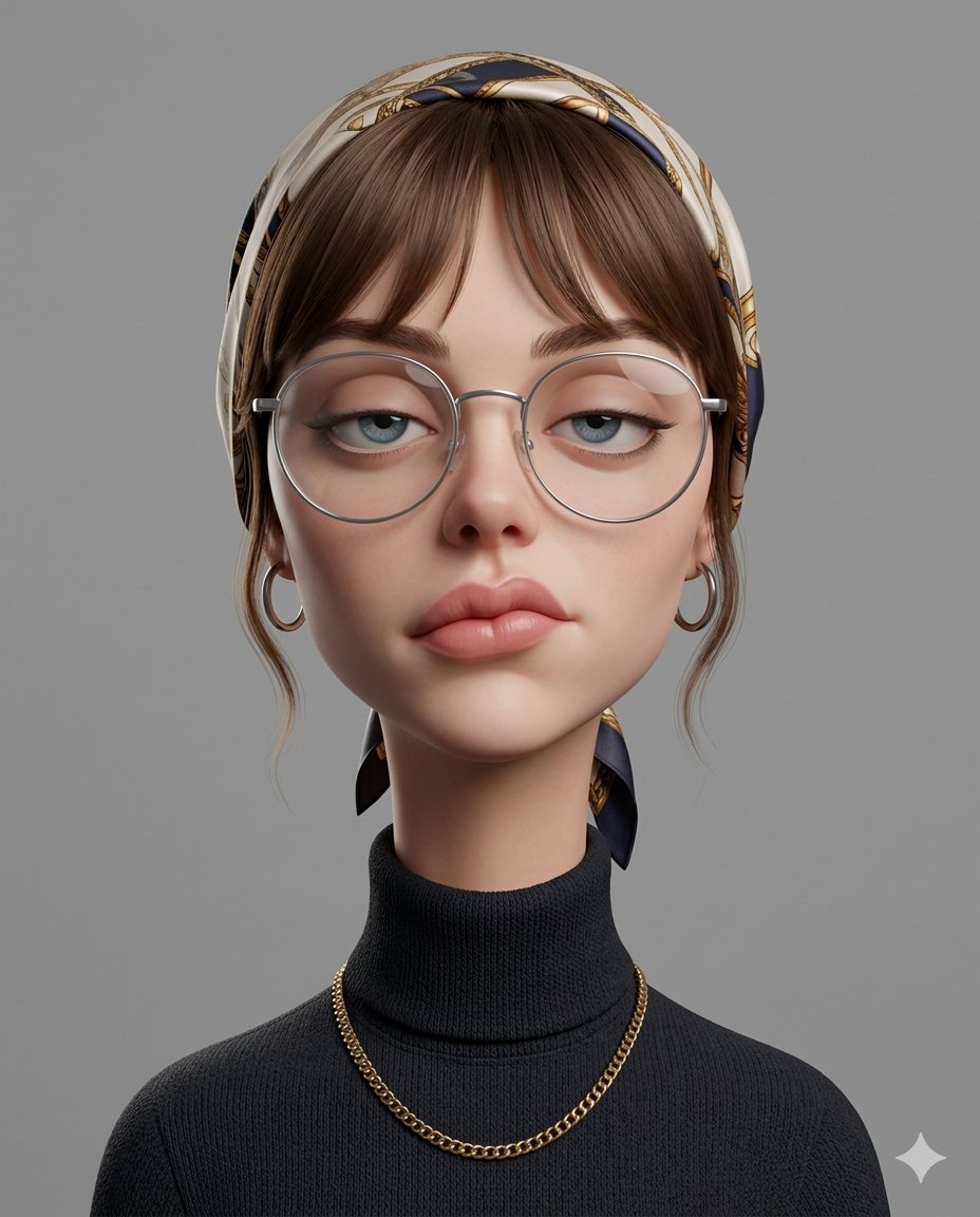 Stylized 3D Caricature Portrait Prompt — example 2