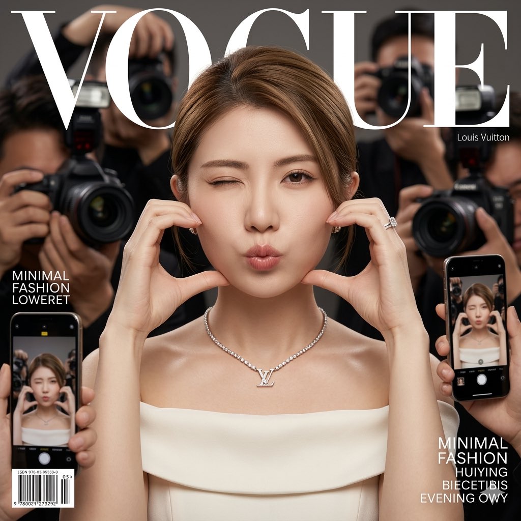 Vogue Cover Fashion Portrait with Face Reference — example 1