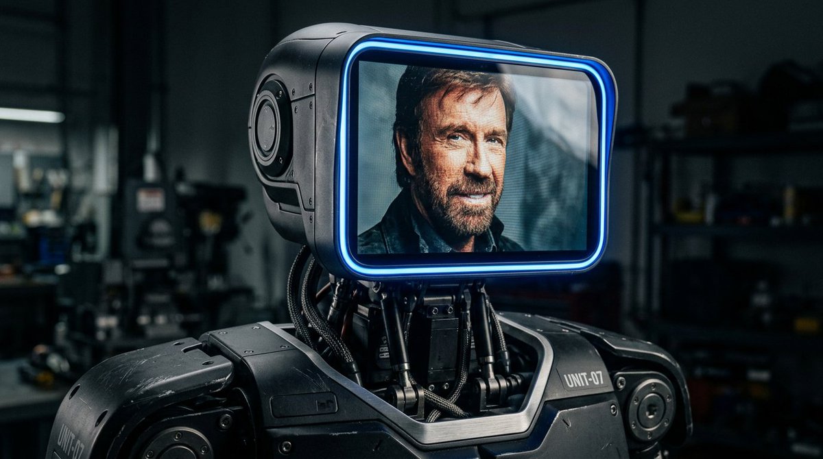 Sleek LCD-Face Robot Prompt — example 2