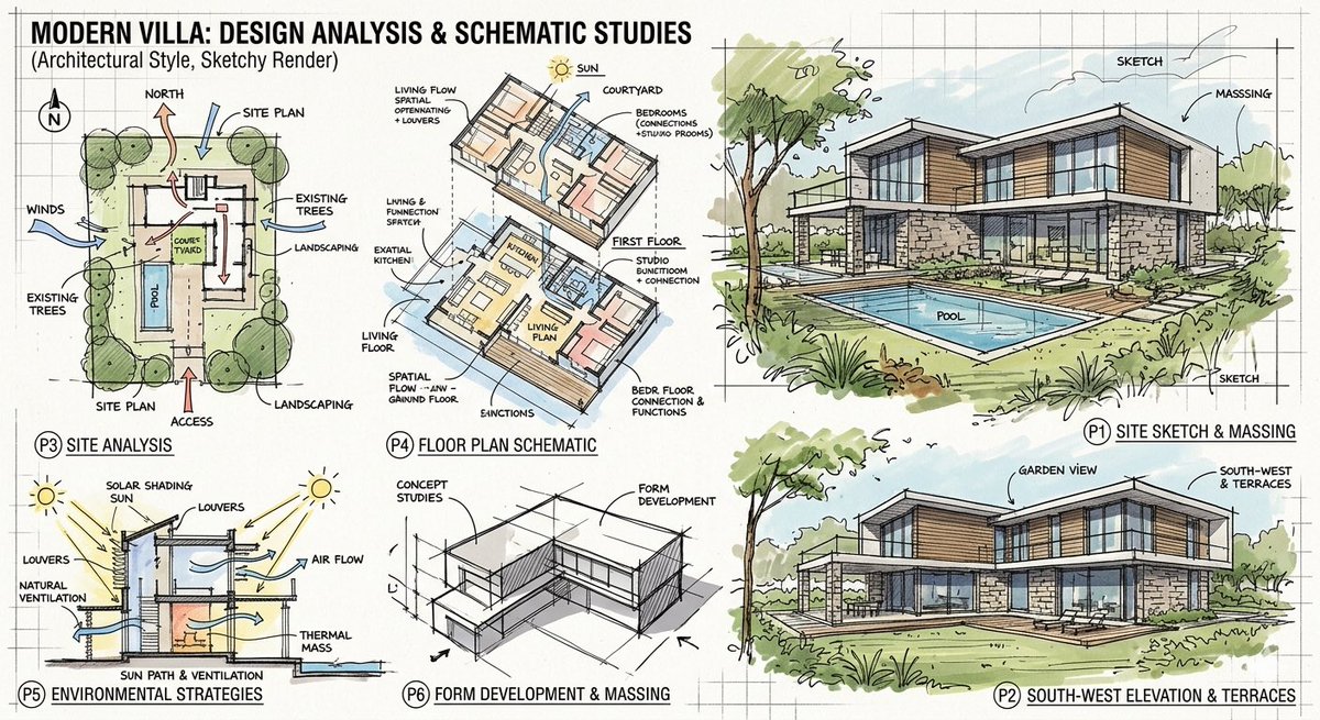 Prompt for a modern villa layout — example 1