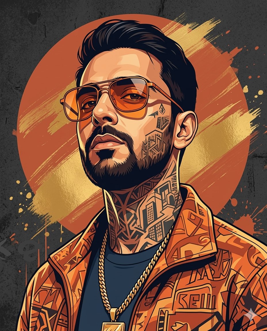 Prompt for stylized urban portrait with reference image fidelity — example 1