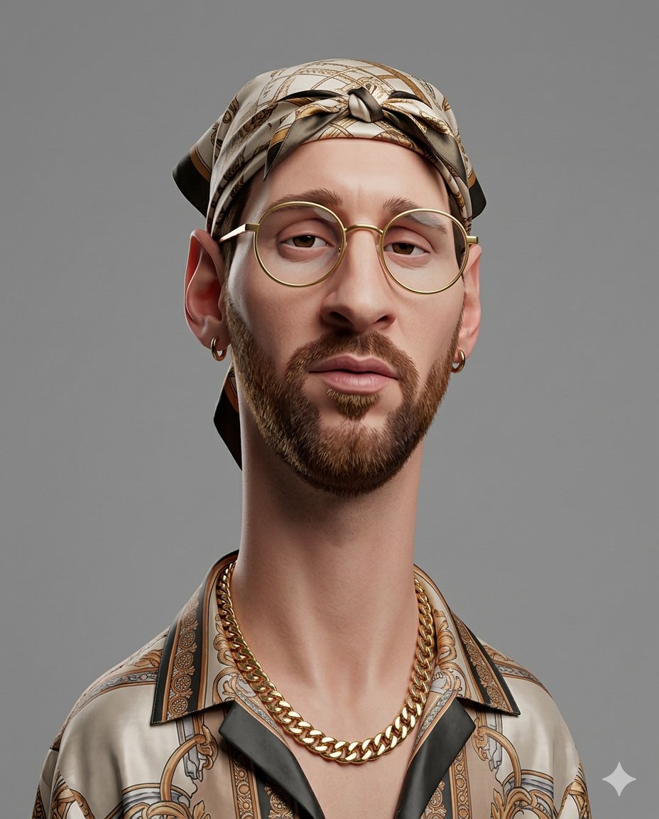 Exaggerated 3D Caricature Character Portrait — example 2