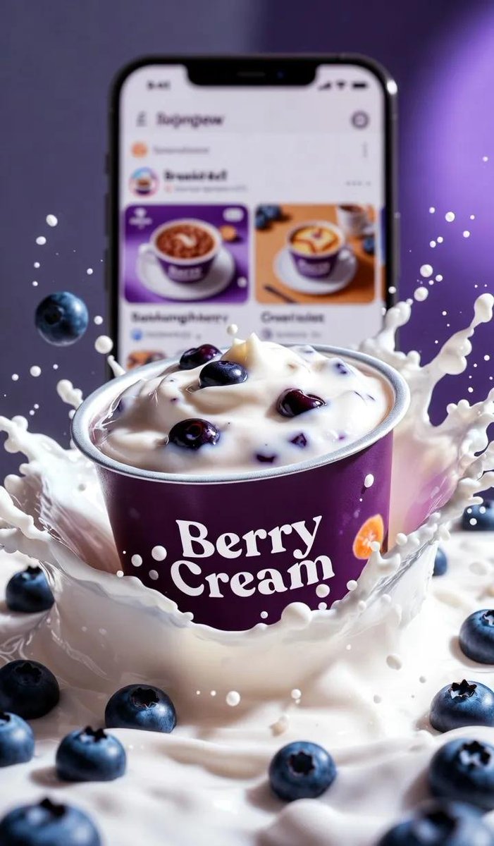 Ultra-Realistic Blueberry Yogurt Splash Commercial — example 2