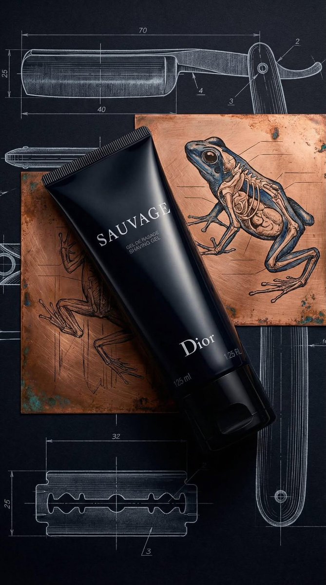 Luxury Product Photography of Dior Sauvage Shaving Gel — example 1
