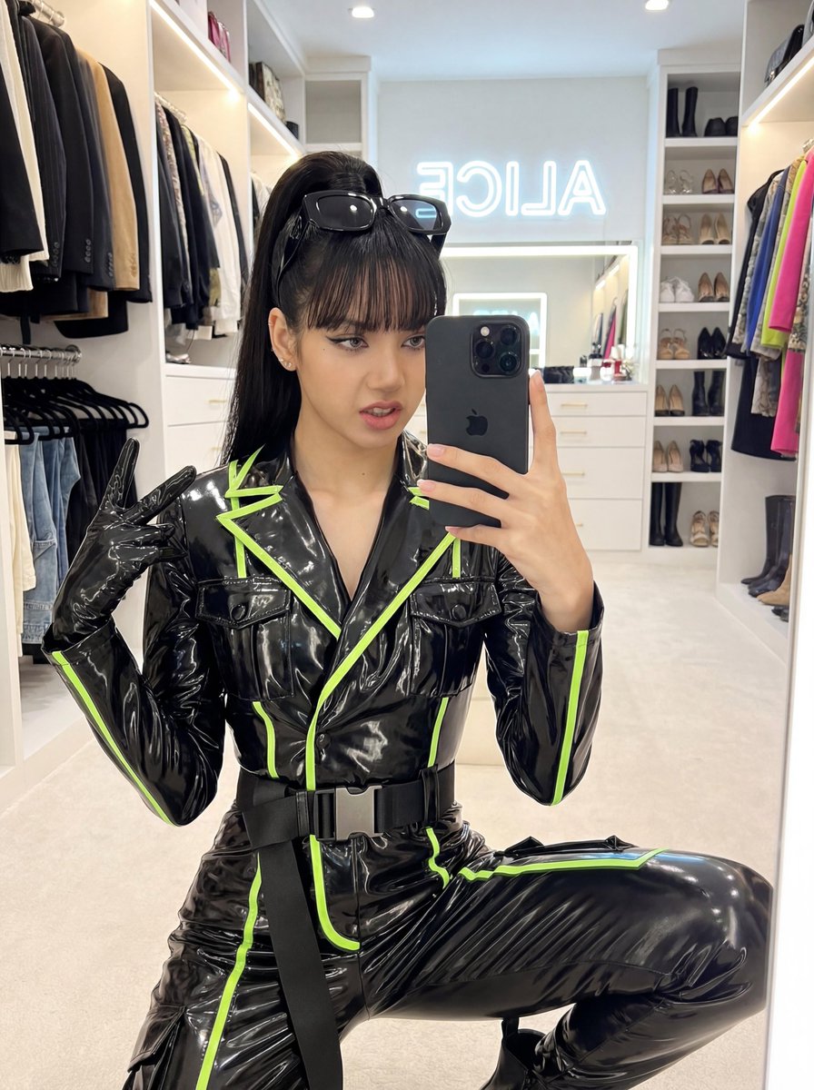 Blackpink Jennie Latex Mirror Selfie — example 2
