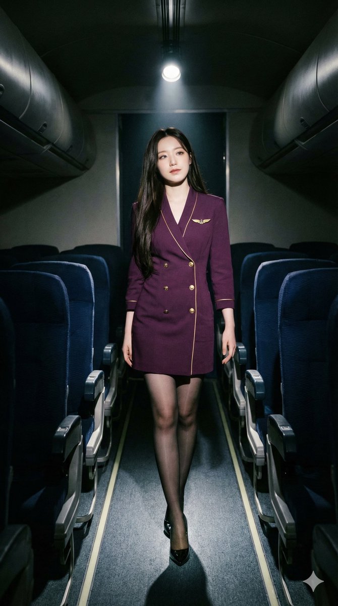 High-Contrast Noir Flight Attendant Prompt for Nano Banana Pro — example 1