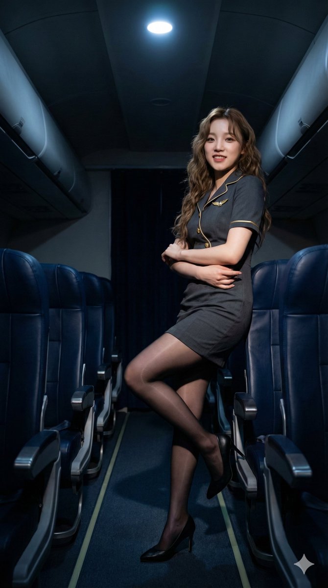 High-Contrast Noir Flight Attendant Prompt for Nano Banana Pro — example 3
