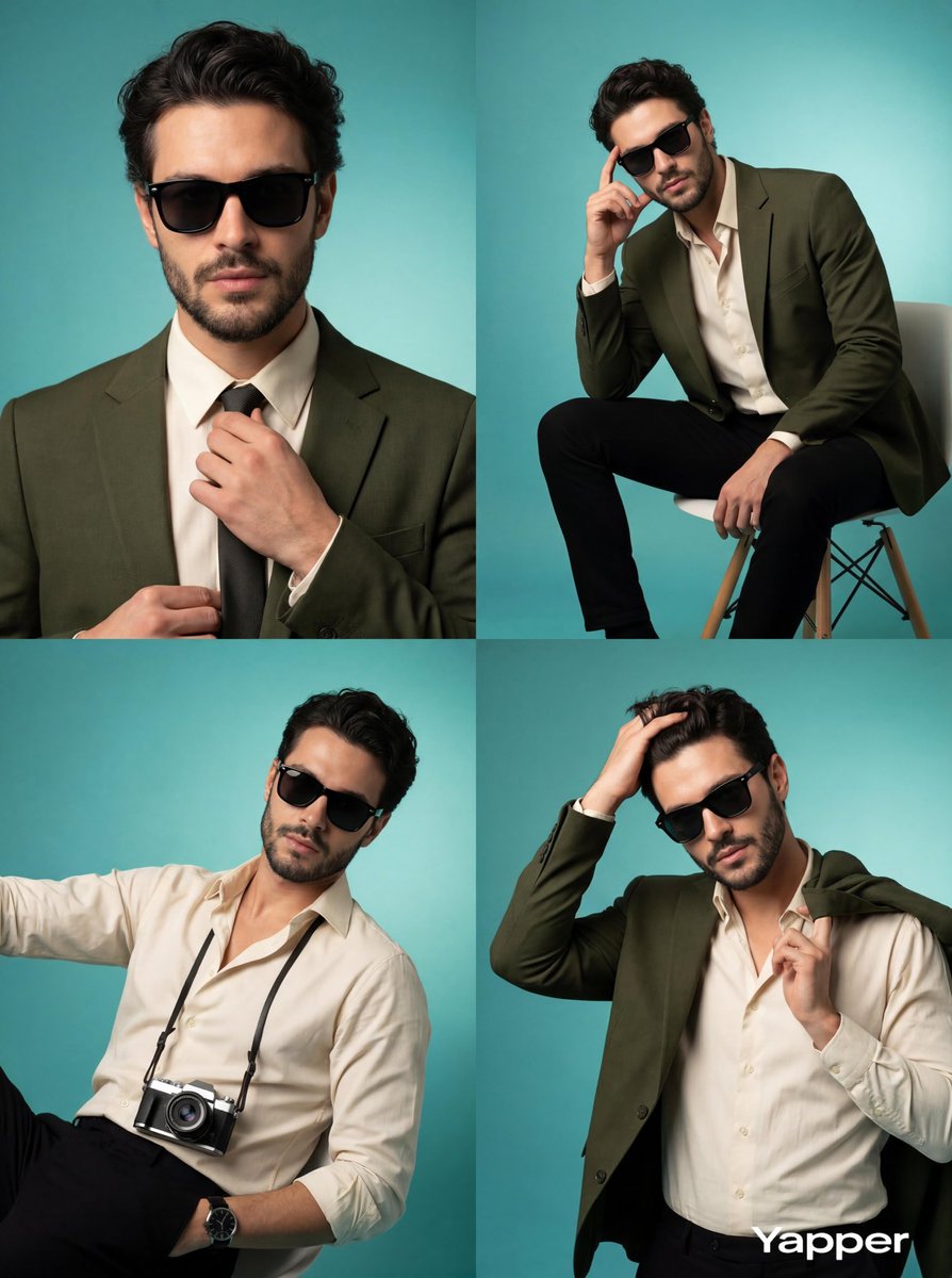 2x2 Grid Fashion Photoshoot Collage