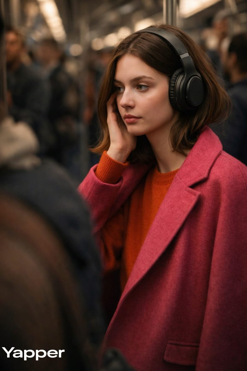 Luxury Campaign Photo in Metro Train with Headphones