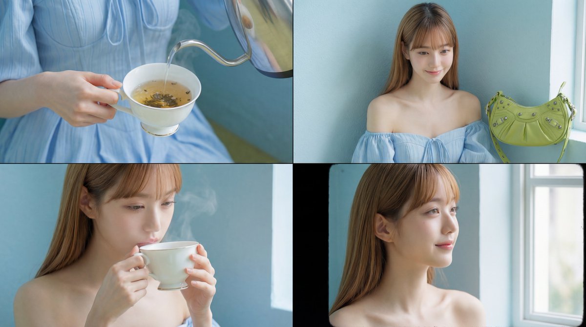 Cinematic Tea Time Prompt (Shared for Image and Video Generation) — example 1