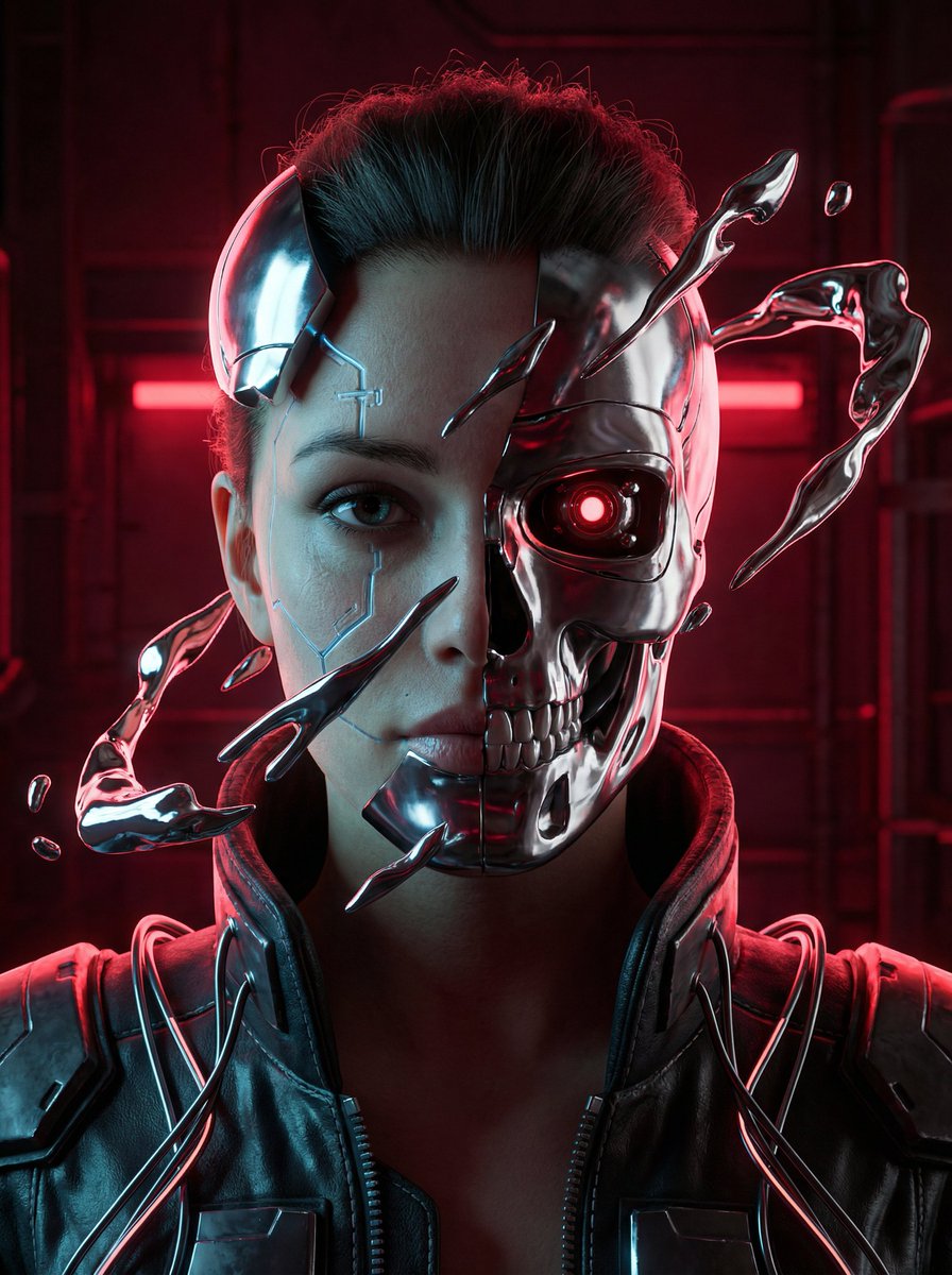 Cyberpunk Biomechanical Portrait