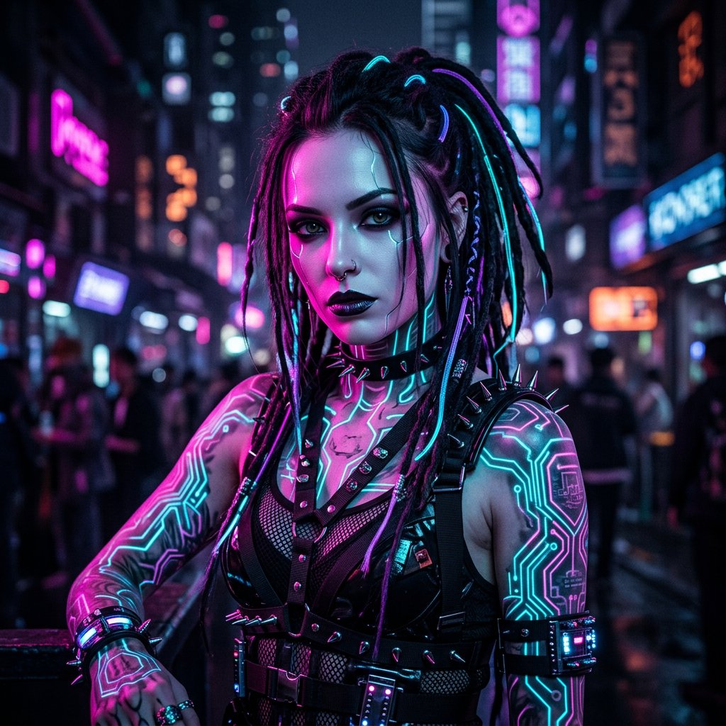 Cyberpunk Portraiture JSON Prompt — example 1