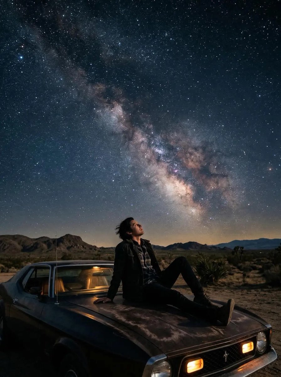 Cinematic Starry Night Portrait — example 1