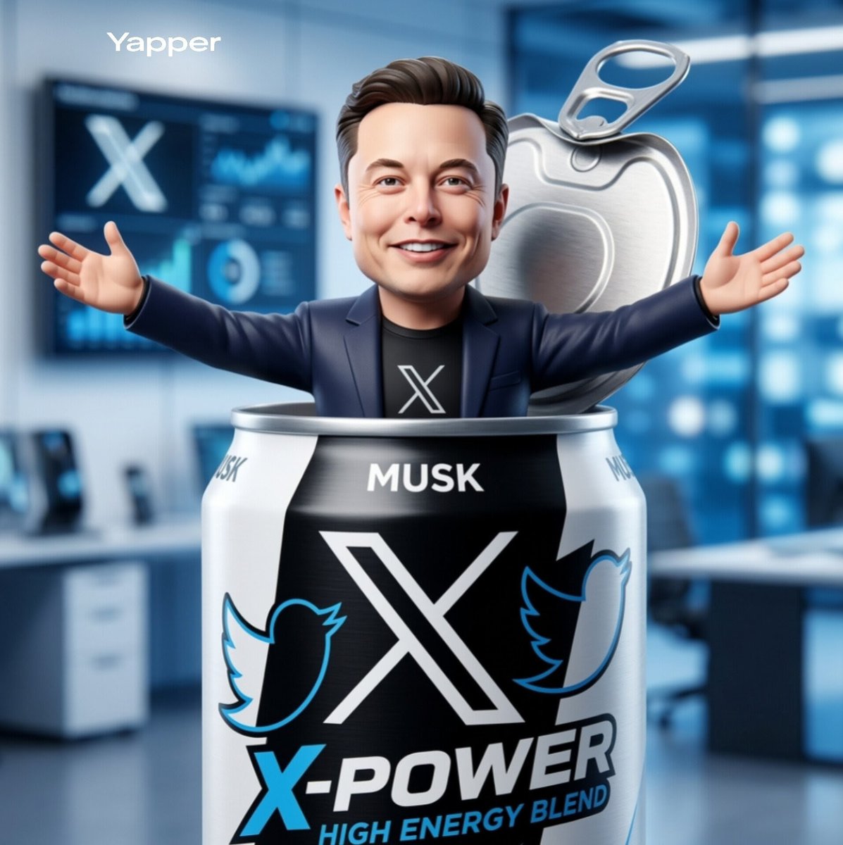 Stylized Football Figurine Popping Out of Energy Drink Can — example 1