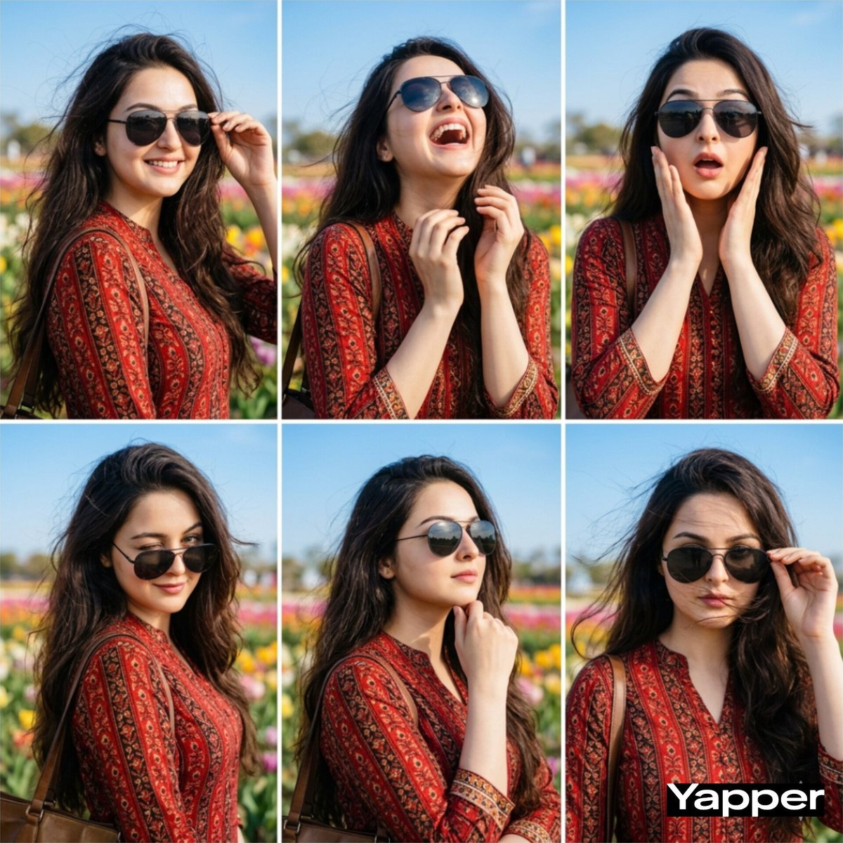 Stylish Six-Portrait Collage Prompt