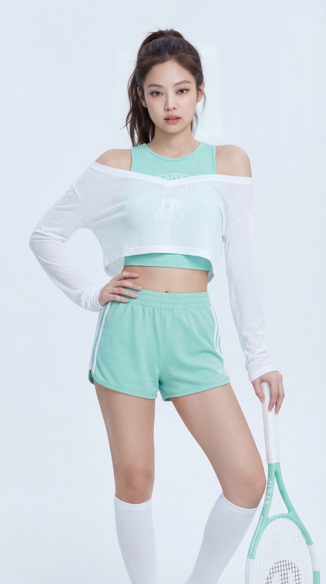 Rosé Tennis Portrait in Pastel Pink — example 2