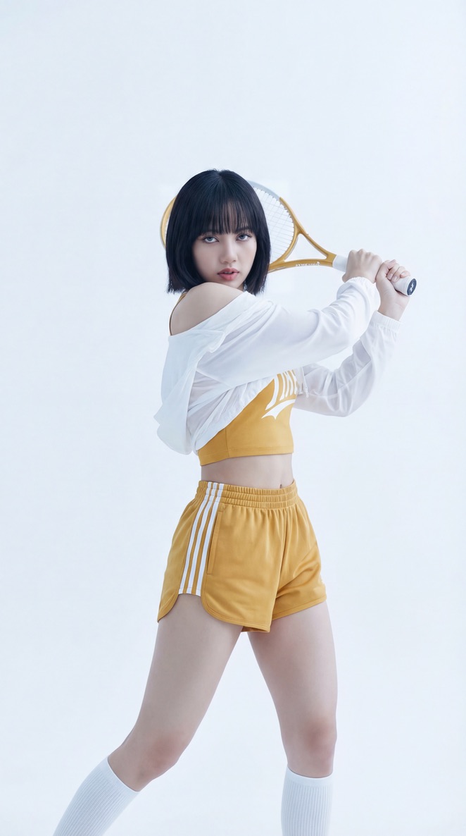 Rosé Tennis Portrait in Pastel Pink — example 3