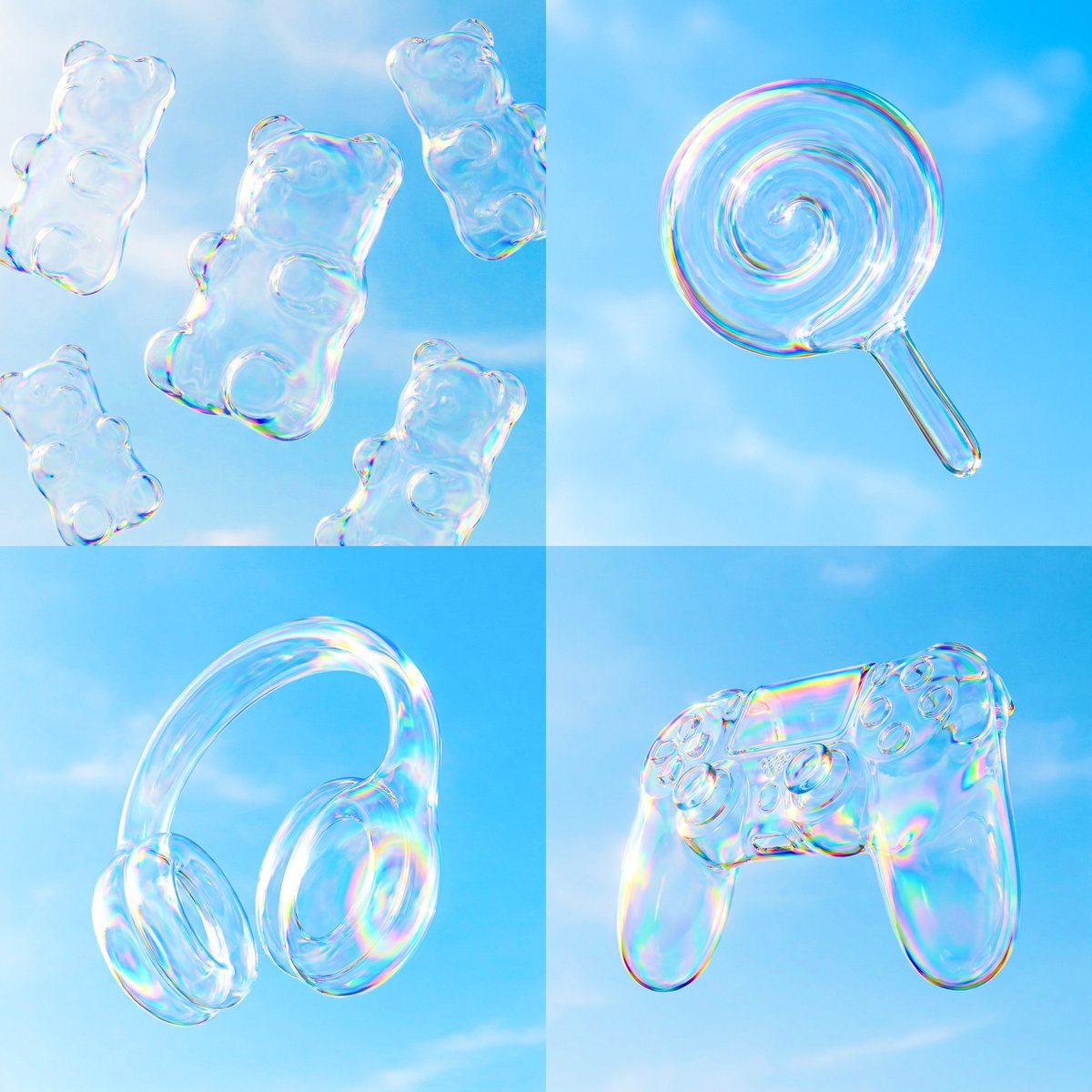 Iridescent Bubble Object Generation — example 1