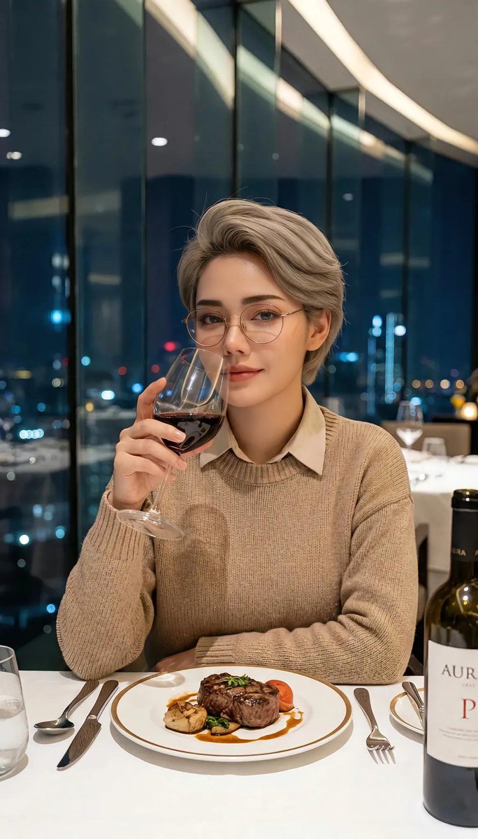 Cinematic Portrait in Fine Dining Restaurant — example 2